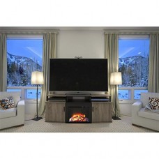 120 V Altra Sonoma Oak Carson 70 inch Romantic Fireplace TV Console with UltraFlame Reflectors and Durable LED Lights Combine to Create The Surreal Illusion of Flaming Embers - B01L4111RE
